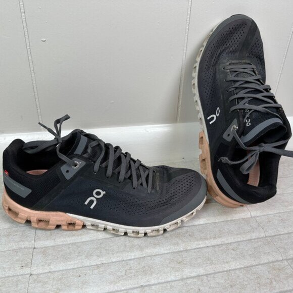 On Running Womens Cloudflow Athletic Workout Shoe Gray Pink White Size 9.5 - Picture 4 of 6